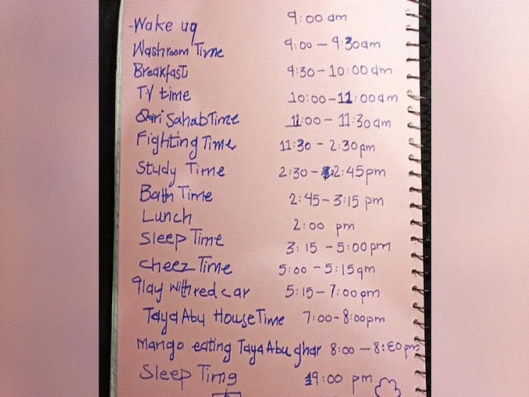 15 Minutes Study 3 Hours Fighting Time This 6 Year Olds Adorable Time Table Has Internet In Splits 15 Minutes Study, 3 Hours Fighting Time: This 6-Year-Old’s Adorable Time Table Has Internet In Splits