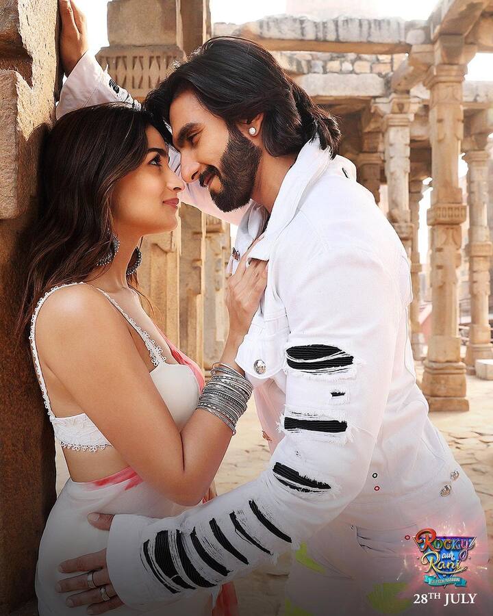 Ranveer and Alia in white, perhaps from a song