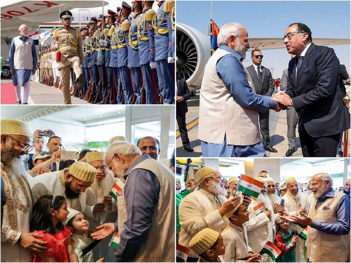 PM Modi arrived in Egypt on Saturday for a two-day state visit, during which he will meet with Egyptian leaders, including President Abdel Fattah El-Sisi, to strengthen their strategic partnership.