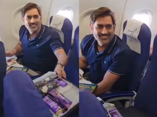 ms-dhoni-video-air-hostess-gifted-chocolate-mahendra-singh-dhoni-in-flight-indigo Watch: ਫਲਾਈਟ ‘ਚ ਏਅਰ ਹੋਸਟਸ ਨੇ ਮਹਿੰਦਰ ਸਿੰਘ ਧੋਨੀ ਨੂੰ ਗਿਫ਼ਟ ਕੀਤੀ ਚਾਕਲੇਟ, ਵੀਡੀਓ ‘ਚ ਦੇਖੋ ਮਾਹੀ ਦਾ ਰਿਐਕਸ਼ਨ