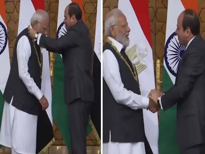 Prime Minister Narendra Modi receives Egypt highest state honour Order of the Nile பிரதமர் மோடிக்கு எகிப்து நாட்டின் உயரிய 'ஆர்டர் ஆஃப் தி நைல்' விருது..!