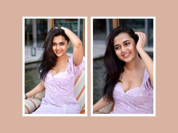 A few days after celebrating her birthday, Tejasswi gave her fans a treat by posting pictures in a cute lavender dress.