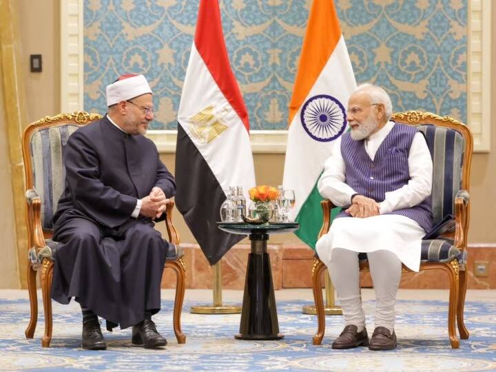 PM Narendra Modi meeting with the Grand Mufti of Egypt Know details पंतप्रधान मोदींनी घेतली इजिप्तच्या ग्रँड मुफ्तींची भेट; सांस्कृतिक संबंधांपासून धार्मिक सौहार्दापर्यंतच्या मुद्द्यांवर चर्चा