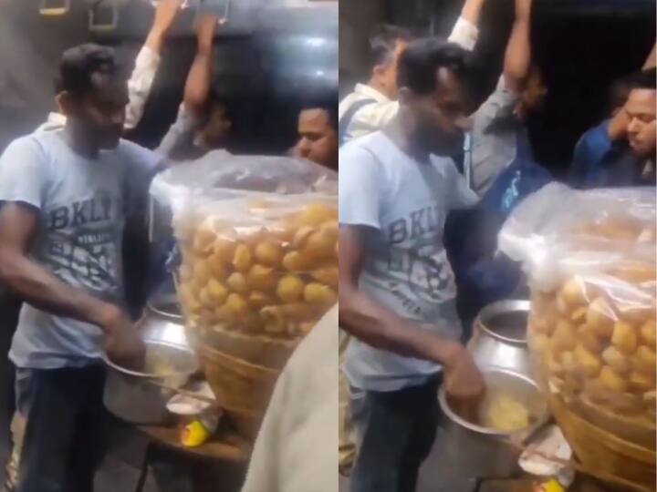 Man Set Up Gol Gappa Panipuri Shop In Moving Train Watch Viral Video चलती ट्रेन में शख्स ने लगाई 'गोल गप्पे' की दुकान, दोना लेकर खड़े नजर आए लोग, देखें Video