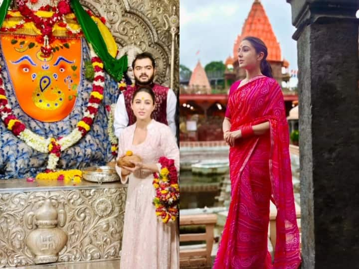 Sara Ali Khan At Mahakal Mandir:  फिल्म 'जरा हटके जरा बचके' की सक्सेस के बाद सारा अली खान ने एक बार फिर महाकाल के दर्शन किए. इसके बाद वे खजराना गणेश मंदिर में बप्पा का आशिर्वाद लेने भी पहुंचीं.