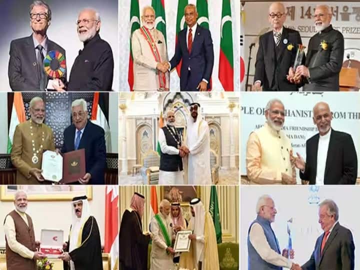 PM Modi Awards List: லெஜியன் ஆஃப் தி மெரிட் முதல் செயின்ட் ஆண்ட்ரூ வரை...பிரதமர் மோடி வாங்கி குவித்த விருதுகளின் பட்டியல்..! PM Modi Awards List Last 9 years PM Narendra Modi International Awards Order Of The Nile Complete List PM Modi Awards List: லெஜியன் ஆஃப் தி மெரிட் முதல் செயின்ட் ஆண்ட்ரூ வரை...பிரதமர் மோடி வாங்கி குவித்த விருதுகளின் பட்டியல்..!