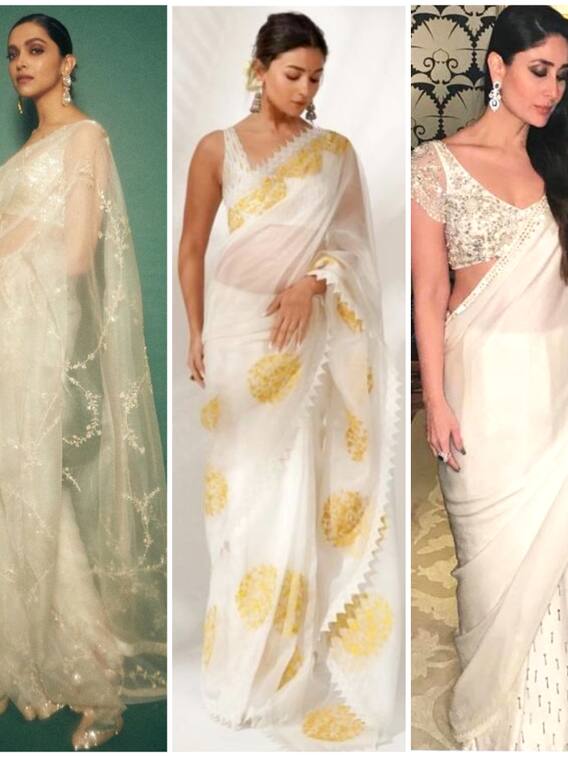 वाइट साड़ी में क्लासी दिखने के लिए इन लुक्स को करें रिक्रिएट