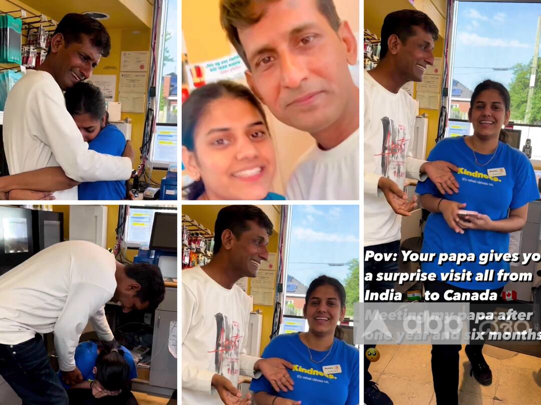 A Father Travels To Canada To Surprise his Daughter lovely video Melts Internet కెనడాలో చదువుకుంటున్న కుమార్తెను సర్‌ప్రైజ్ చేసిన తండ్రి- ఇలాంటి ఎమోషన్ సీన్ ఏ సినిమాల్లోనూ చూసి ఉండరేమో!