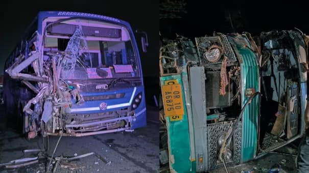 Horrific road accident in Odisha, 10 passengers killed in collision of 2 buses; many injured ઓડિશાના ગંજમમાં ગમખ્વાર અકસ્માત, બે બસોની ટક્કરમાં 10 લોકોના મોત, અનેક ઘાયલ
