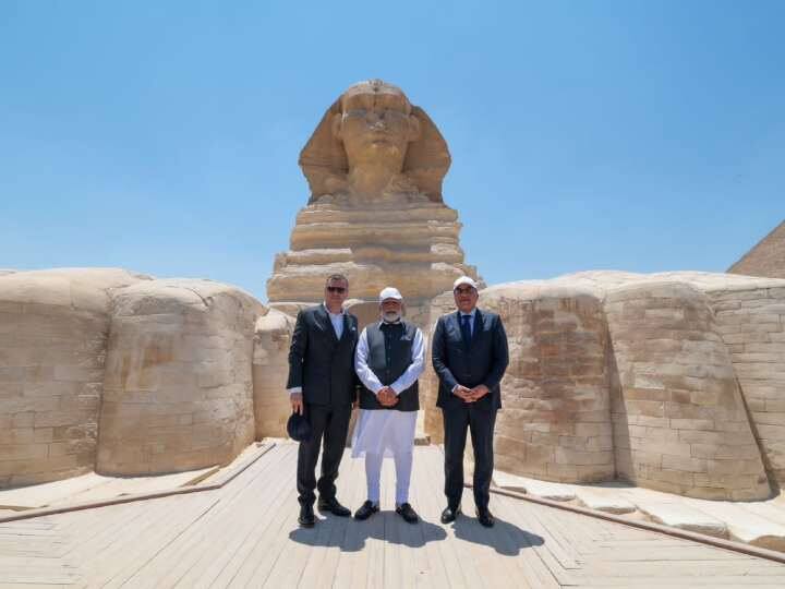 PM Modi Egypt Visit: प्रधानमंत्री नरेंद्र मोदी अपनी अमेरिका और मिस्र की राजकीय यात्रा से वापस देश लौट आए हैं. यात्रा के दौरान पीएम मोदी ने कई महत्वपूर्ण स्थलों का दौरा किया.