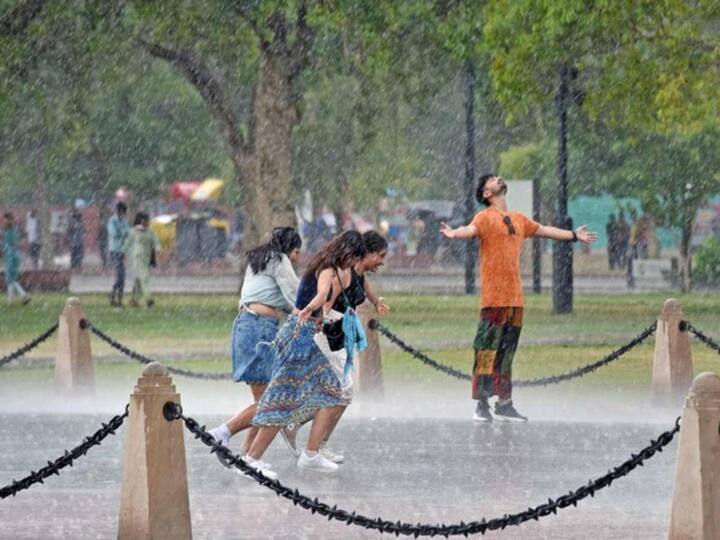 Monsoon hit Mumbai, and Delhi together for the first time after almost six decades on Sunday. While it brought respite to people from the scorching heat, heavy rainfall also led to waterlogging in different cities. (Source: ANI)