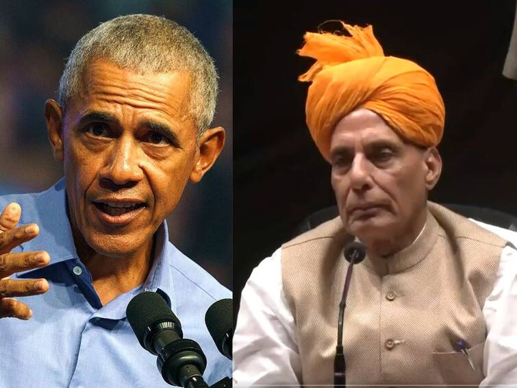 India’s Defence Minister Rajnath Singh shows Barack Obama the mirror on islamic safety issue Rajnath On Obama: ஒபாமாவை குறிவைக்கும் பாஜக தலைவர்கள்.. இஸ்லாமியர் விவரகாரம் - ராஜ்நாத் சிங் சரமாரி குற்றச்சாட்டு