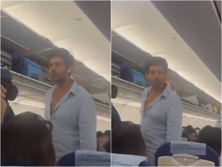 Kartik Aaryan Seen Flying In Economy Class Flight To Mumbai See Viral Video Kartik Aaryan Travels In Economy Class, Netizens Call It ‘New Trend To Promote Films’