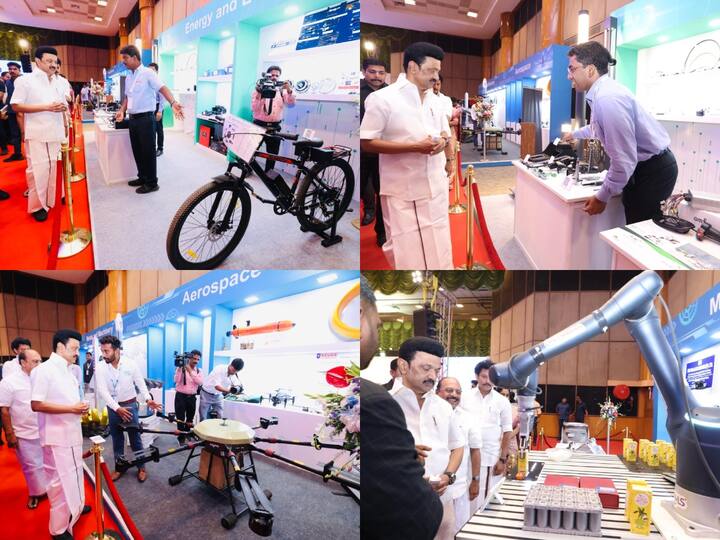 அதைதொடர்ந்து அங்கு அமைக்கப்பட்டிருந்த தொழில் மேம்பாட்டின் மாதிரிகளை முதலமைச்சர் ஸ்டாலின் பார்வையிட்டார்.