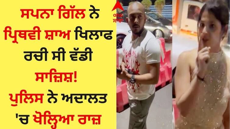 Sapna Gill had a big conspiracy against Prithvi Shaw The police revealed the secret in the court Sapna Gill-Prithvi Shaw: ਸਪਨਾ ਗਿੱਲ ਨੇ ਪ੍ਰਿਥਵੀ ਸ਼ਾਅ ਖਿਲਾਫ ਰਚੀ ਸੀ ਵੱਡੀ ਸਾਜ਼ਿਸ਼! ਪੁਲਿਸ ਨੇ ਅਦਾਲਤ 'ਚ ਖੋਲ੍ਹਿਆ ਰਾਜ਼