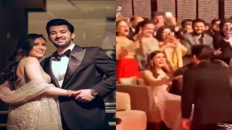 karan-deol-proposed-drisha-acharya-on-wedding-reception-video-viral Karan Deol: ਰਿਸੈਪਸ਼ਨ ਪਾਰਟੀ 'ਚ ਗੋਡਿਆਂ ਭਾਰ ਬੈਠ ਕੇ ਕਰਨ ਦਿਓਲ ਨੇ ਪਤਨੀ ਦ੍ਰੀਸ਼ਾ ਨੂੰ ਕੀਤਾ ਪ੍ਰਪੋਜ਼, ਵੀਡੀਓ ਵਾਇਰਲ