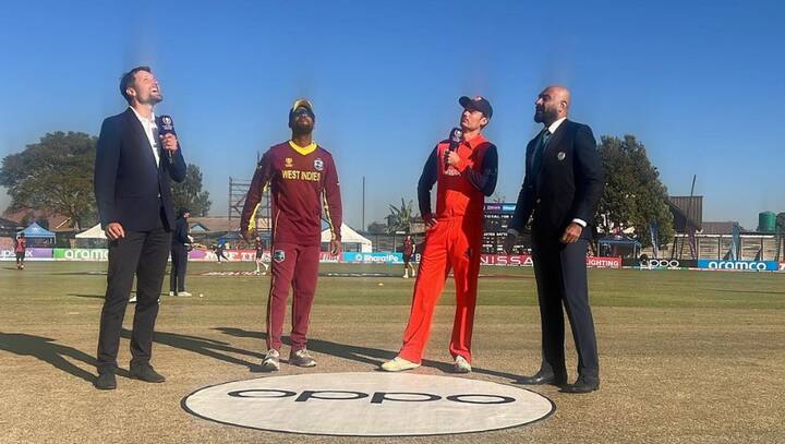 உலக கோப்பை தகுதி சுற்று ஆட்டம் தற்போது ஜிம்பாப்வேயில் நடந்து வருகிறது. நேற்று நெதர்லாந்து மற்றும் வெஸ்ட் இண்டீஸ் அணிகள் நேருக்கு நேர் மோதின. இதில் முதலில் பேட்டிங் செய்ய களமிறங்கியது வெஸ்ட் இண்டீஸ்.