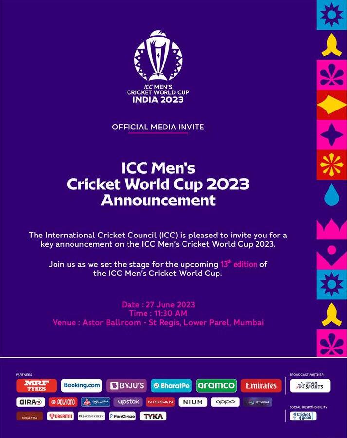இந்நிலையில் உலக கோப்பைக்கான அட்டவணை இன்று வெளியாகும் என்று அறிவிக்கப்பட்டுள்ளது.