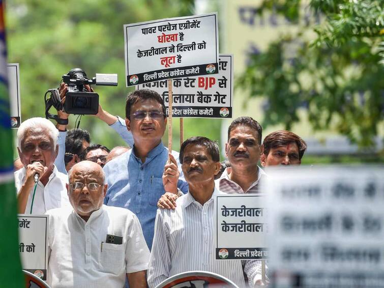 Congress Stages Protest Against Power Tariff Hike In Delhi