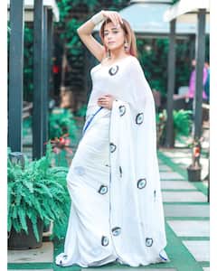 Tina Datta Looks Elegant In A White Saree. See Pics