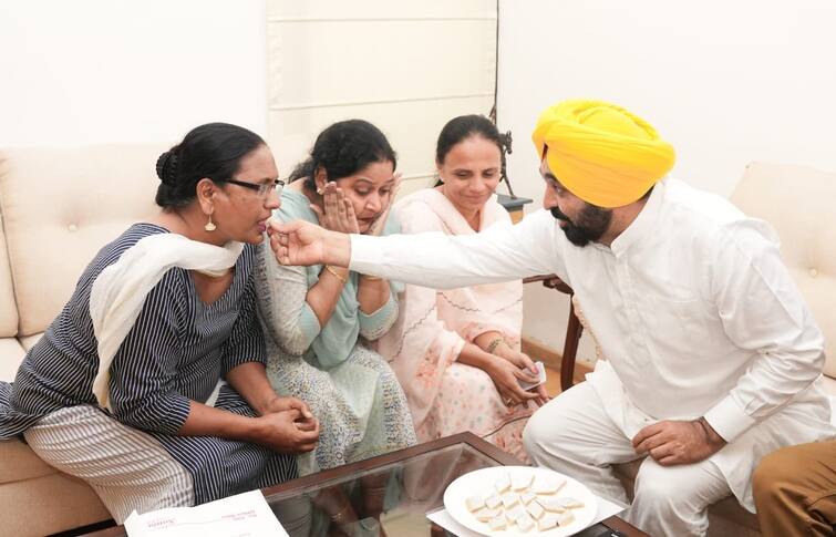 Teachers express gratitude to CM for historic decision of salary hike Punjab News : ਤਨਖਾਹਾਂ 'ਚ ਵਾਧਾ ਕਰਨ ਤੋਂ ਬਾਅਦ ਸੀਐਮ ਭਗਵੰਤ ਮਾਨ ਨੂੰ ਮਿਲੇ ਅਧਿਆਪਕ, ਕਰਾਇਆ ਮੂੰਹ ਮਿੱਠਾ