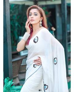 Tina Datta Looks Elegant In A White Saree. See Pics