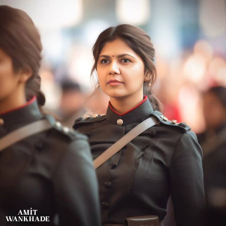 भाजप नेत्या पंकजा मुंडे (Pankaja Munde) यांचं  रणरागिणी धडाकेबाज रूप