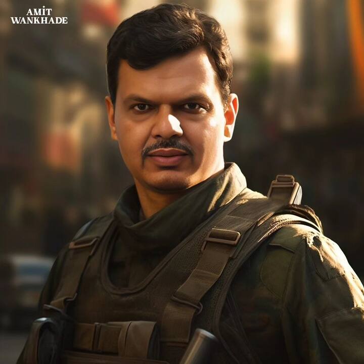 राज्याचे उपमुख्यमंत्री देवेंद्र फडणवीस (Devendra Fadanvis) यांचा भन्नाट AI फोटो