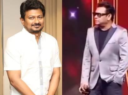 A.R. Rahman mocks udhayanidhi  on maamannan promotion event Maamannan : இதுதான் என்னோட கடைசி படம்....இதையேதான் அந்த டெய்லரும் சொன்னான்...உதயநிதியை கலாய்த்த ஏ.ஆர்.ரஹ்மான்