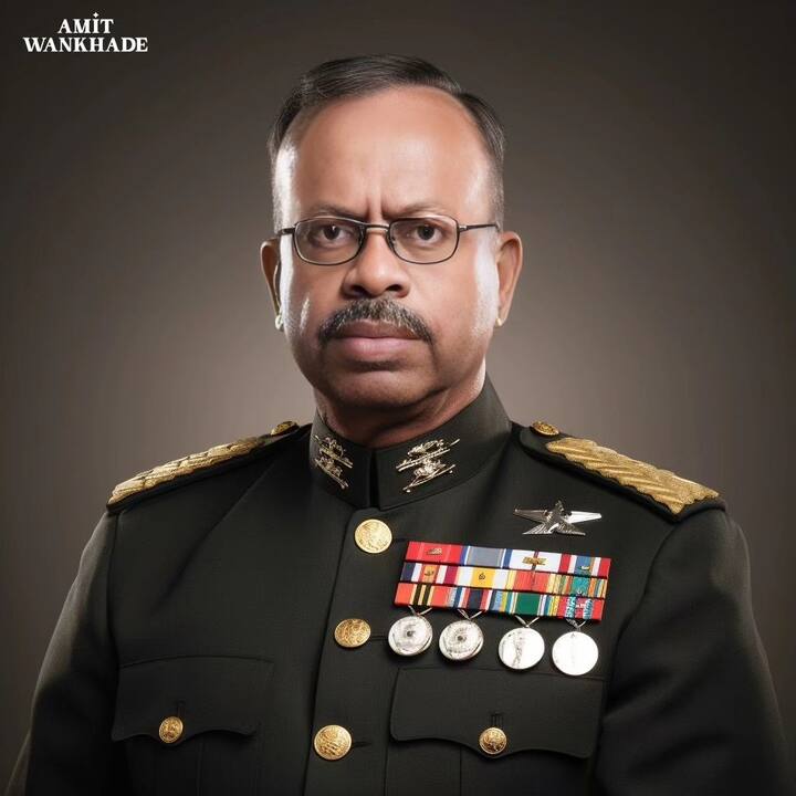 भाजपचे प्रदेशाध्यक्ष चंद्रशेखर बावनकुळे (Chandrashekhar Bawankule) यांचं रुबाबदार लष्करी रूप