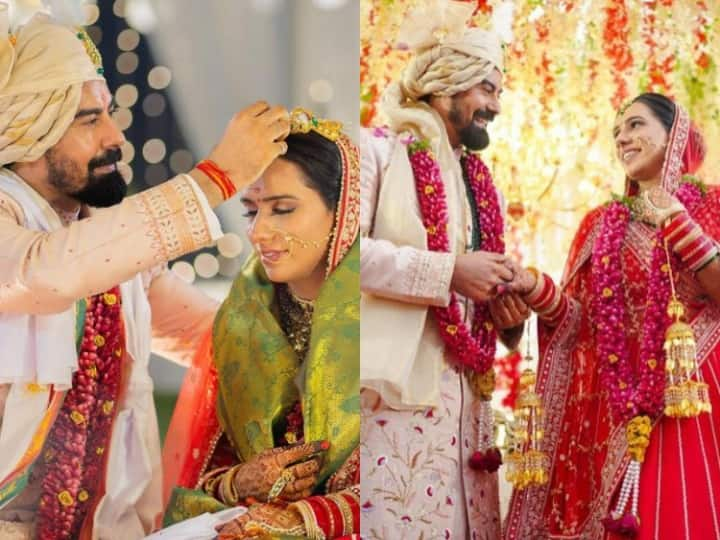 Kabir Duhan married Haryana teacher seema see couple  beautiful wedding photos Kabir Duhan Wedding: साउथ के इस फेमस 'विलेन' ने हरियाणा की टीचर संग लिए सात फेरे, देखिए वेडिंग की खूबसूरत तस्वीरें