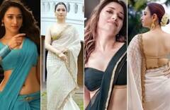 Tamanna Bhatia Photos: ઇન્ટીમેટ સીન આપીને ખળભળાટ મચાવનારી તમન્ના સાડીમાં દેખાય છે કાતિલ