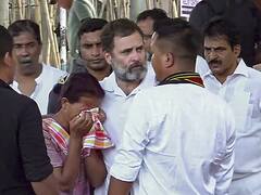 Rahul Gandhi Meets Displaced People, Interacts With Children At Relief Camp In Manipur. In Pics