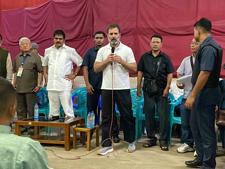 Amid high drama during his visit to Manipur, where his convoy was stopped by the police, Rahul Gandhi visited relief camps in Churachandpur on Thursday.