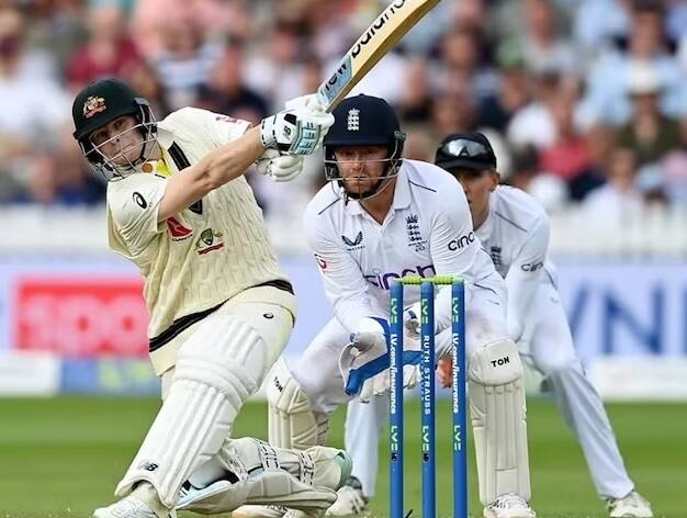 England vs Australia Ashes Test: Australia reach 339/5 at stumps on Day 1 against England at Lord's England vs Australia Ashes Test: બીજી ટેસ્ટનો પ્રથમ દિવસ ઓસ્ટ્રેલિયાના નામે રહ્યો, ત્રણ બેટ્સમેનોએ ફટકારી અડધી સદી