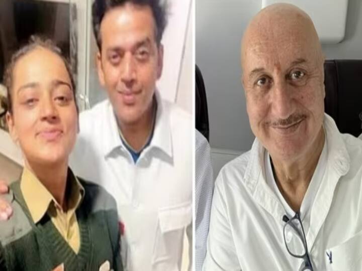 Anupam Kher wishes MP Ravi Kishan daughter Ishita for joining defence force Anupam Kher wishes Ishita:  இராணுவ அதிகாரியாக பதவியேற்ற வில்லன் நடிகர் மகள்! அனுபம் கெர் வாழ்த்து!