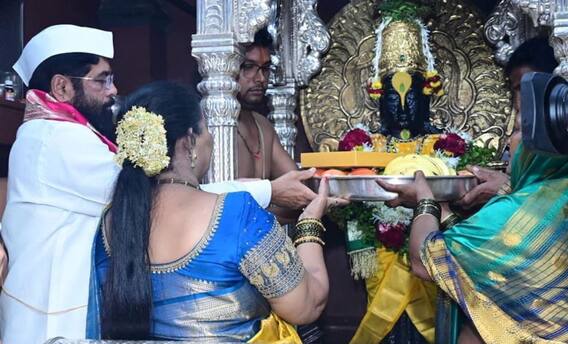 Aashadhi Wari 2023 Chief Minister Eknath Shinde With Wife Mahapooja Pandharpur Temple Vitthal 3929