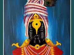 'धागा धागा अखंड विणूया, विठ्ठल विठ्ठल मुखे म्हणूया'; रंगीबेरंगी धाग्यांपासून साकारलं लाडक्या विठ्ठलाचं मोहक रूप