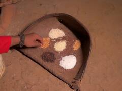 सावळे सुंदर रुप मनोहर... वेगवेगळ्या रंगात रंगलेल्या तांदळापासून साकारलं विठु माउलीचं सोज्वळ रुप