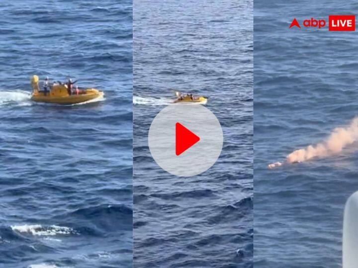 US woman passenger falls overboard from 10th deck of royal caribbean cruise ship Viral Video: बीच समुद्र में क्रूज जहाज से पानी में गिरी महिला, Video में देखिए हैरान कर देने वाला रेस्क्यू