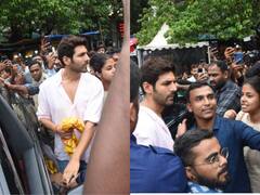 Satyaprem Ki Katha: कार्तिक आर्यन ने फिल्म की रिलीज के बाद किए बप्पा के दर्शन, भीड़ से घिरे आए नजर