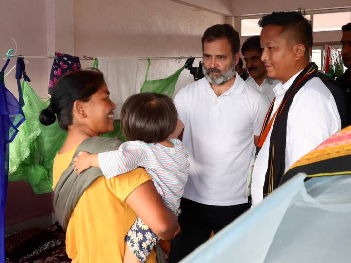 Rahul Gandhi visited relief camps and spoke to people affected by violence in Manipur and took stock of the situation. (Image Source: Congress)