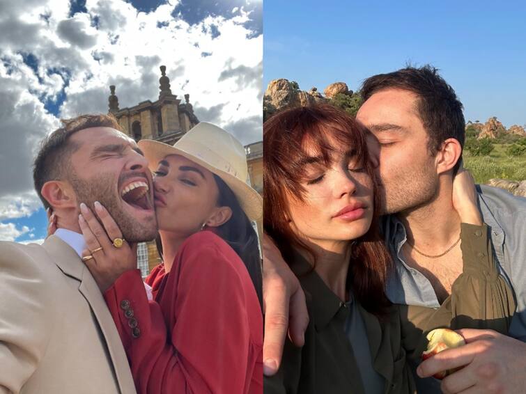 amy jackson shares  a loving post for her boyfriend ed west wick on his birthday Amy Jackson : பிரெஞ்சு படம்போல்  நடுரோட்டில்  முத்தமிடும் காதலர்கள்.. ஸ்வீட் மெசேஜ் கொடுத்த எமி ஜாக்சன்