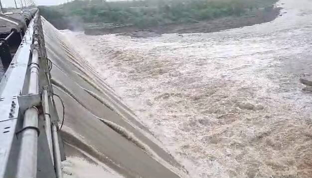 Gujarat Rain Upaleta's Moj Dam overflowed | Gujarat Rain: ઉપલેટાની જીવાદોરી  સમાન આ ડેમ 100 ટકા ભરાતા થયો ઓવરફ્લો