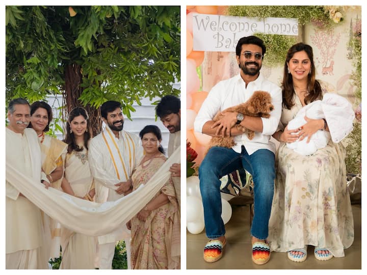 Ram Charan and Upasana Konidela, who were blessed with a baby girl on June 20, named their daughter in a grand naming ceremony in the presence of their family.