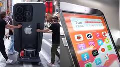 काय सांगता...? 8 फूट उंचीचा iPhone, पाहून डोळे विस्फारतील; यूट्यूबरचा पराक्रम