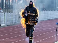 French Firefighter Sprints 100-Metre While On Fire, Creates Guinness World Records