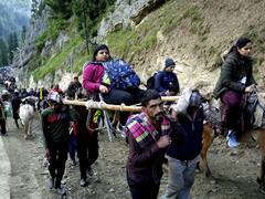 Amarnath Yatra 2023: Pilgrims Make Their Way Towards Holy Shrine Cave On Day 1 — SEE PICS