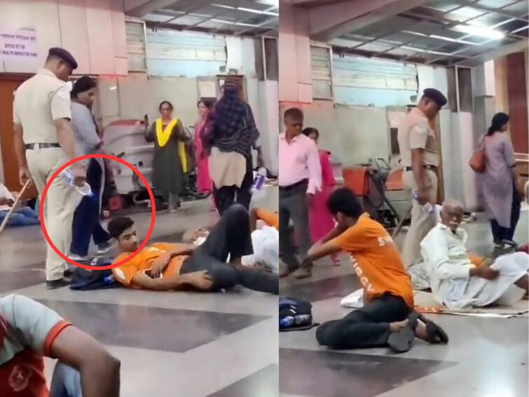 Cop Pouring Water On People Sleeping On Railway Platform Official Responds Watch Video Watch: ప్లాట్‌ఫామ్‌పై పడుకున్నారని మొహంపై నీళ్లు పోసిన పోలీస్, నెటిజన్లు ఫైర్ - వైరల్ వీడియో