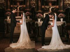 चर्च वेडिंग में एक दूसरे का हाथ पकड़ कर कसमें वादे खाते दिखे श्रीजिता डे-माइकल, लिप टू लिप किया किस